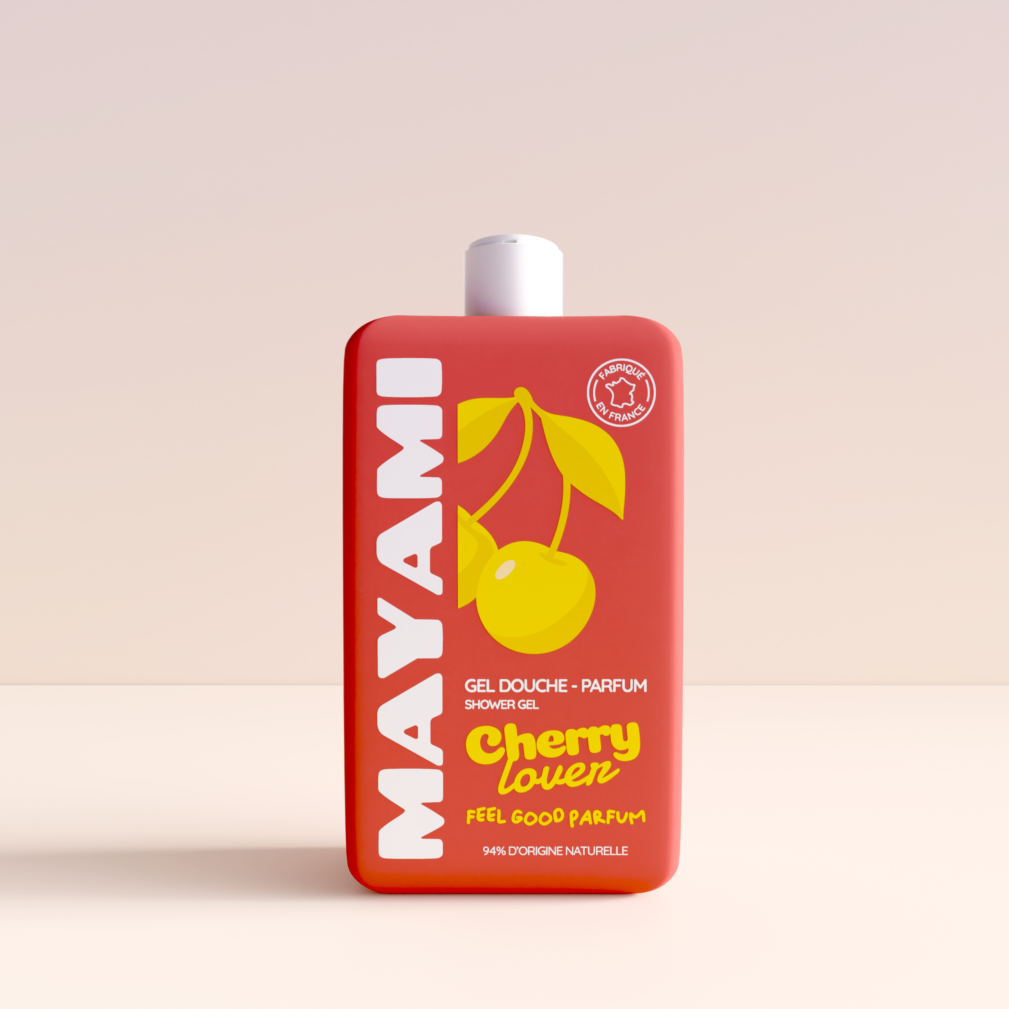 Gel douche parfumé Cherry Lover Mayami - Bouteille 300ml rouge cerise