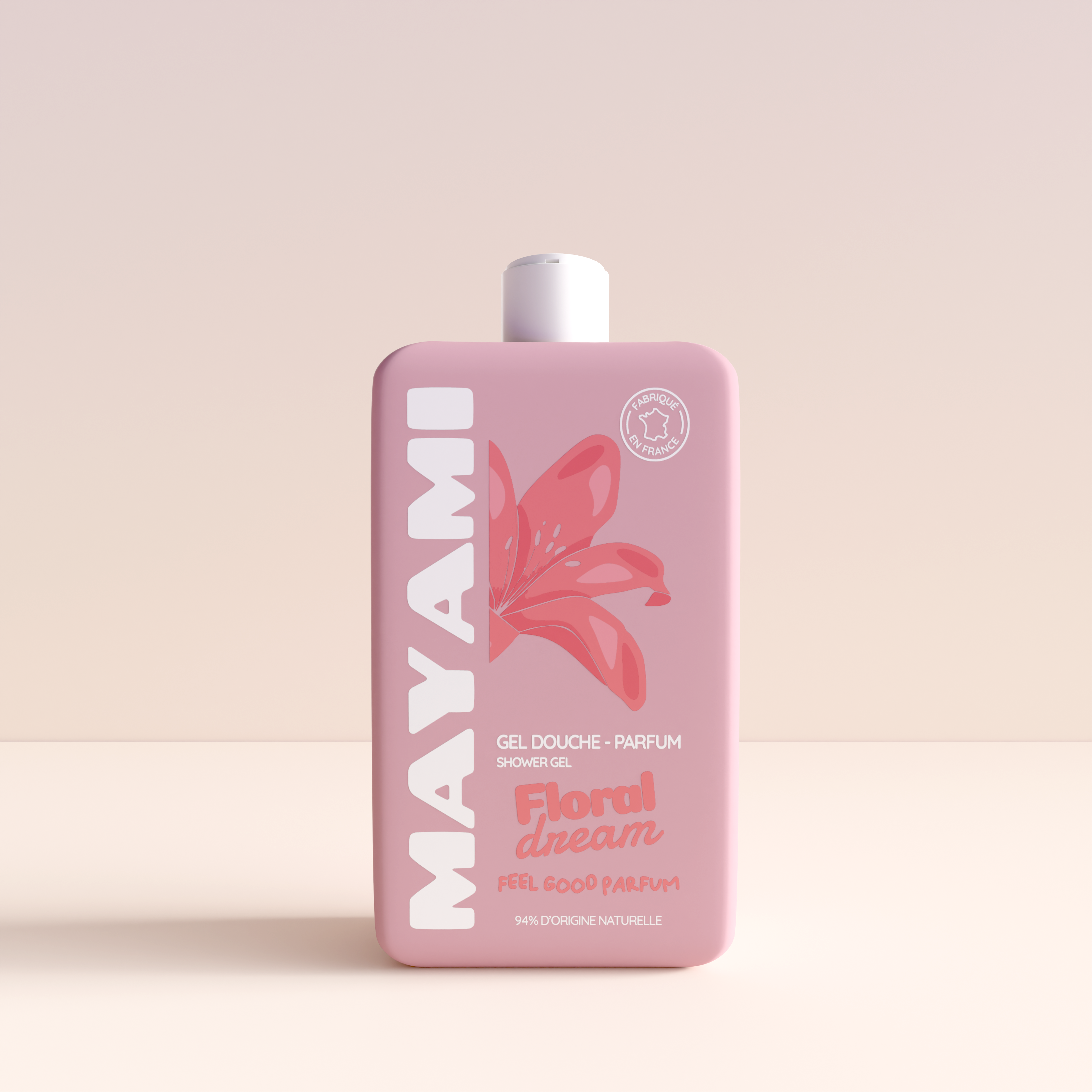 Gel douche parfumé Floral Dream Mayami - Bouteille 300ml rose poudré