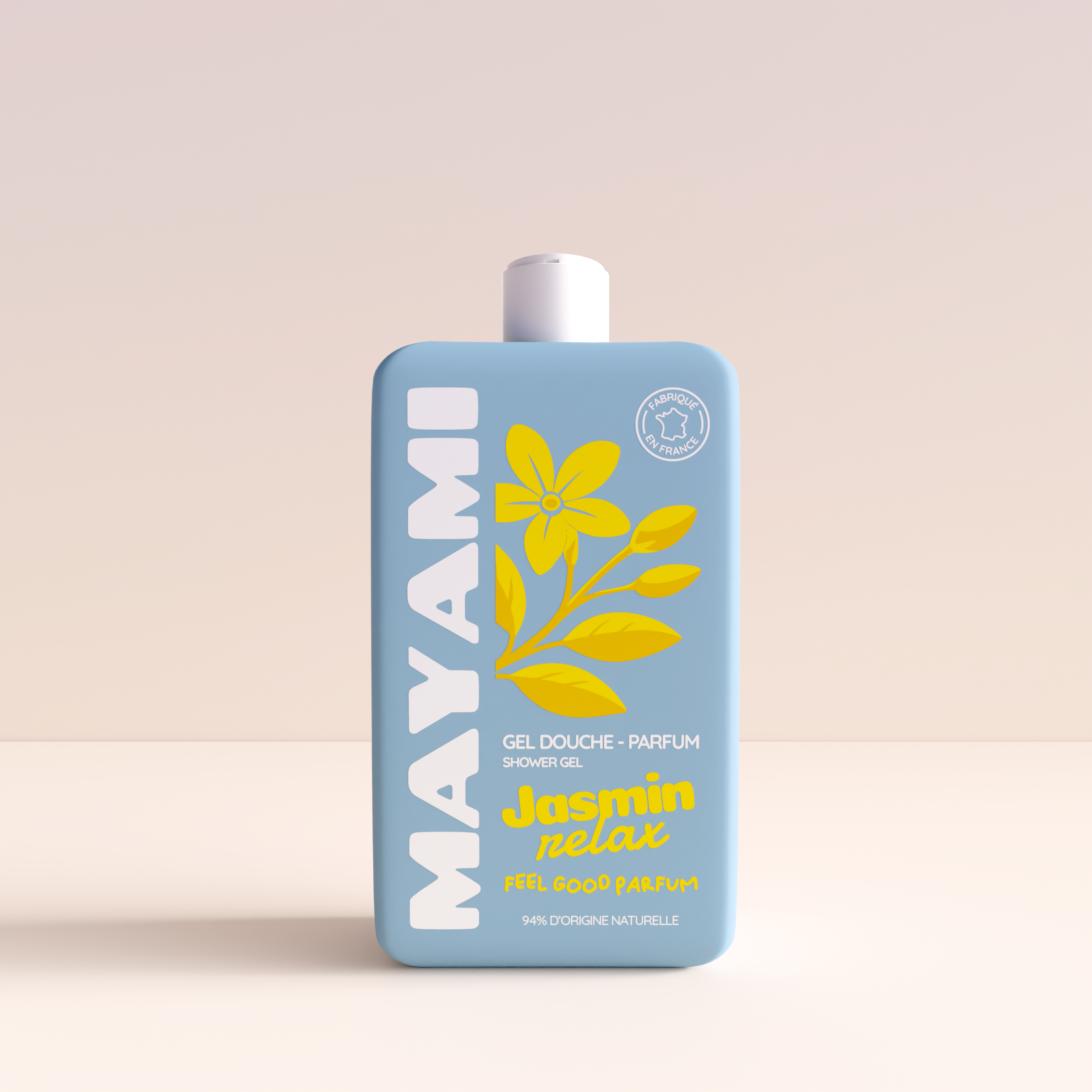 Gel douche parfumé Jasmin Relax Mayami - Bouteille 300ml bleu océan