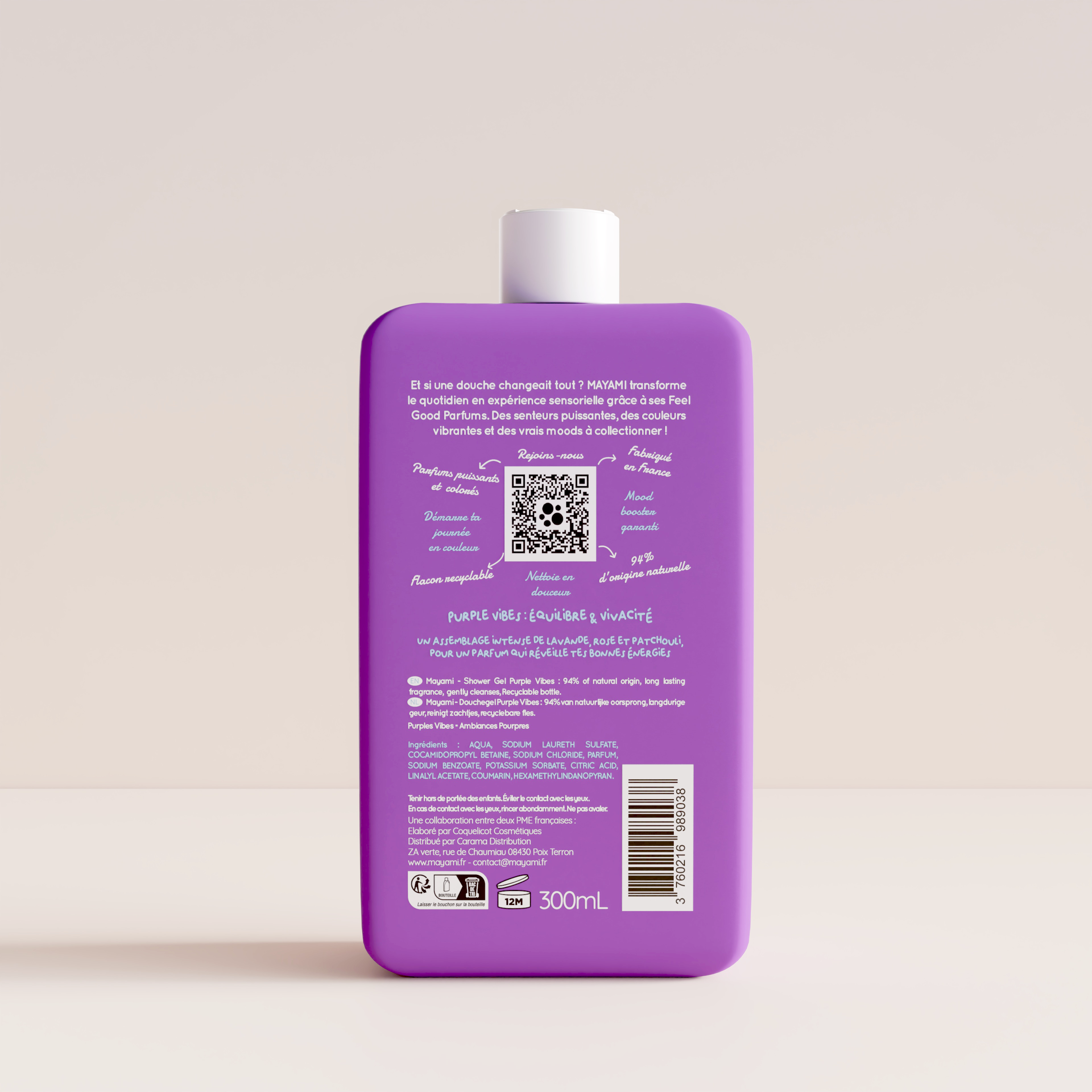 Gel douche parfum PURPLE VIBES 300 ml