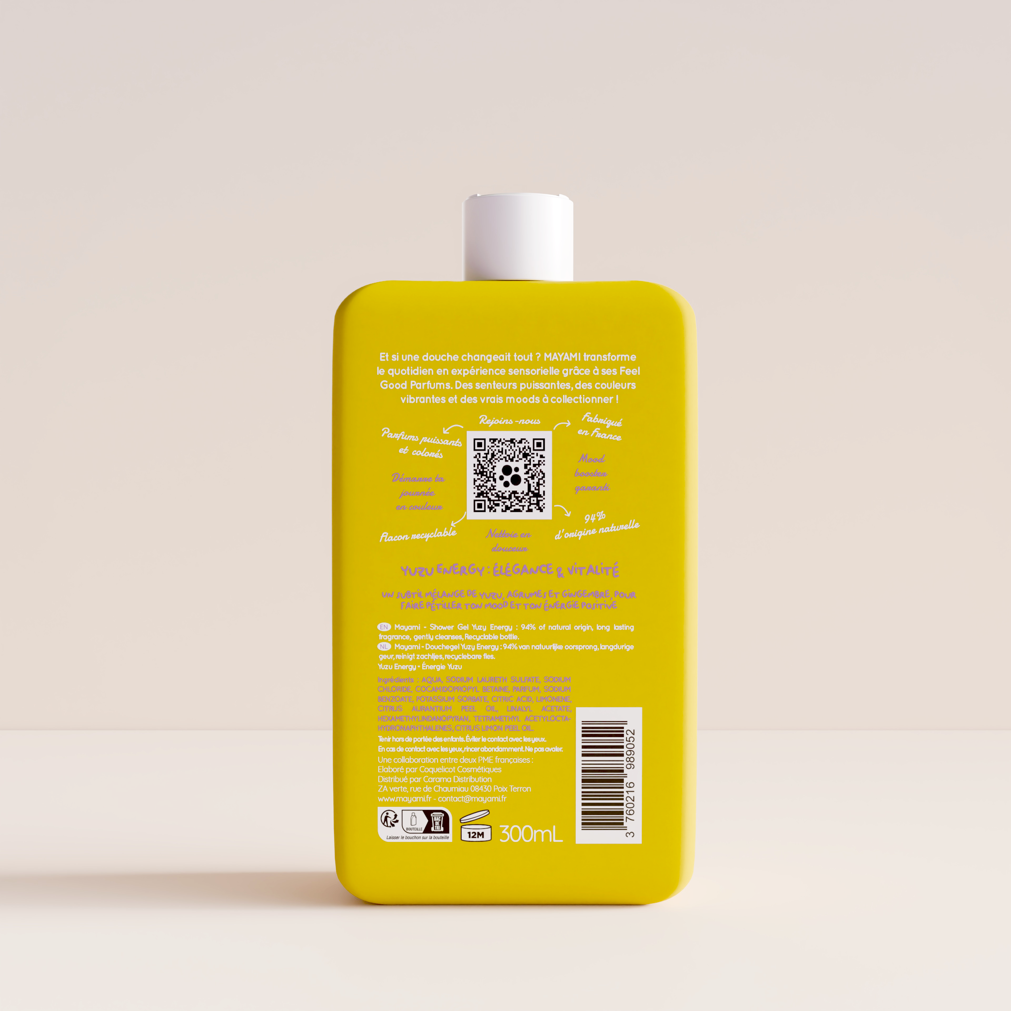 Gel douche parfum YUZU ENERGY 300 ml